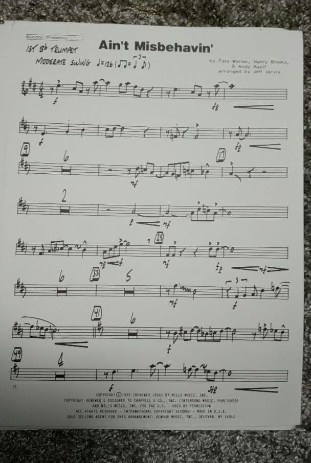 ボーカル　ビッグバンド譜面：Ain't Misbehavin'