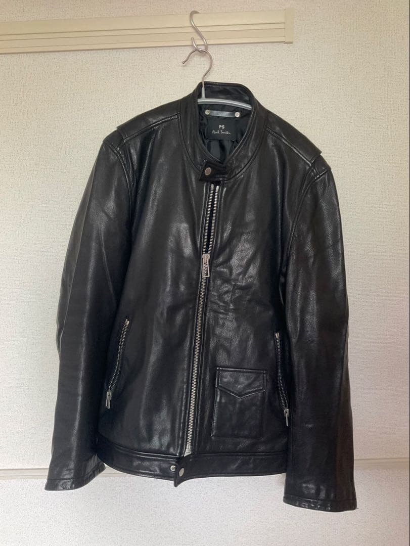 PS Paul Smith レザージャケット シングルライダース ブラック 本革