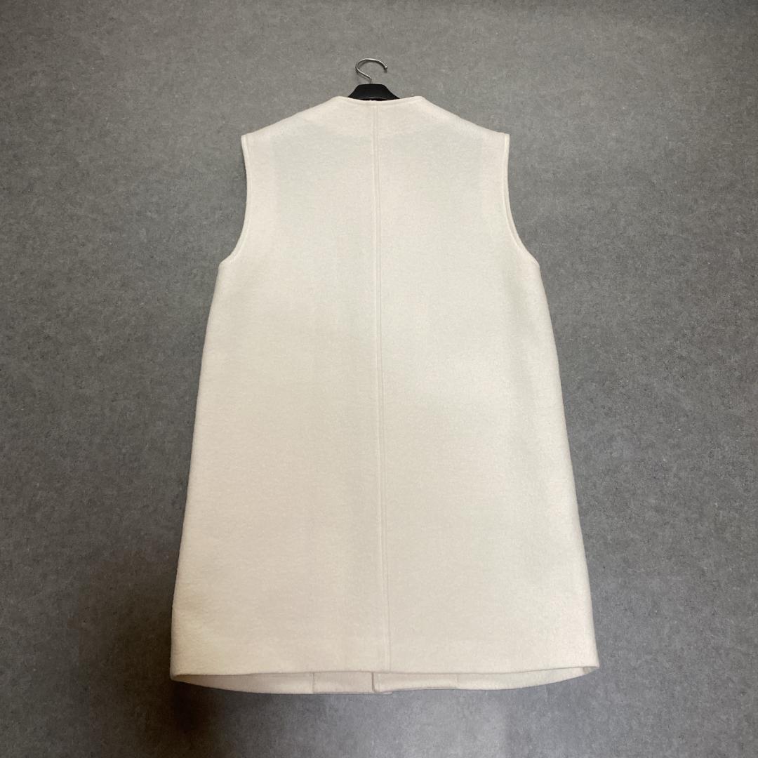 美品✨MACPHEE フェイクレザーコンビ クルーネックジレ 36 白