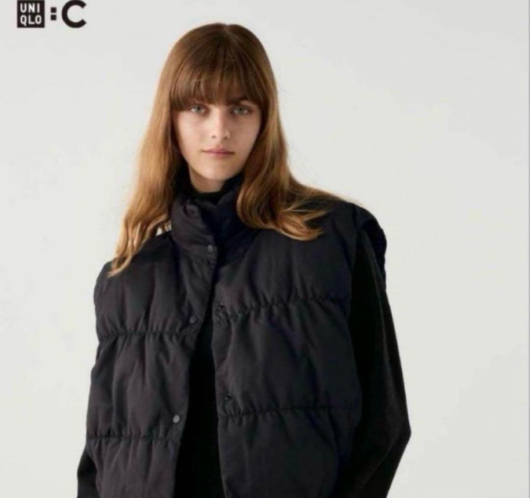 【エコンヌ】Dou Dou Vネックニットベスト、UNIQLOダウンベスト