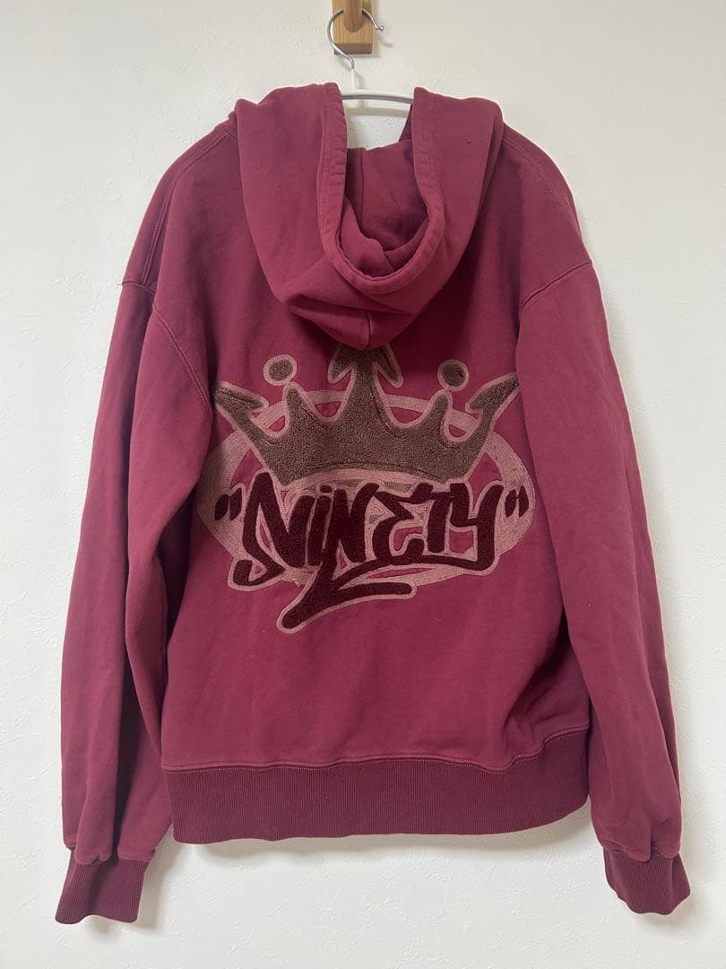 トップス 9090 King Logo Pile Stitched Zip Hoodie