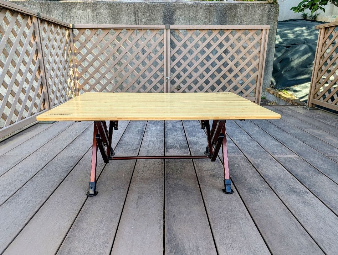 美品Colemanコンフォートマスターバンブーラウンジテーブル100