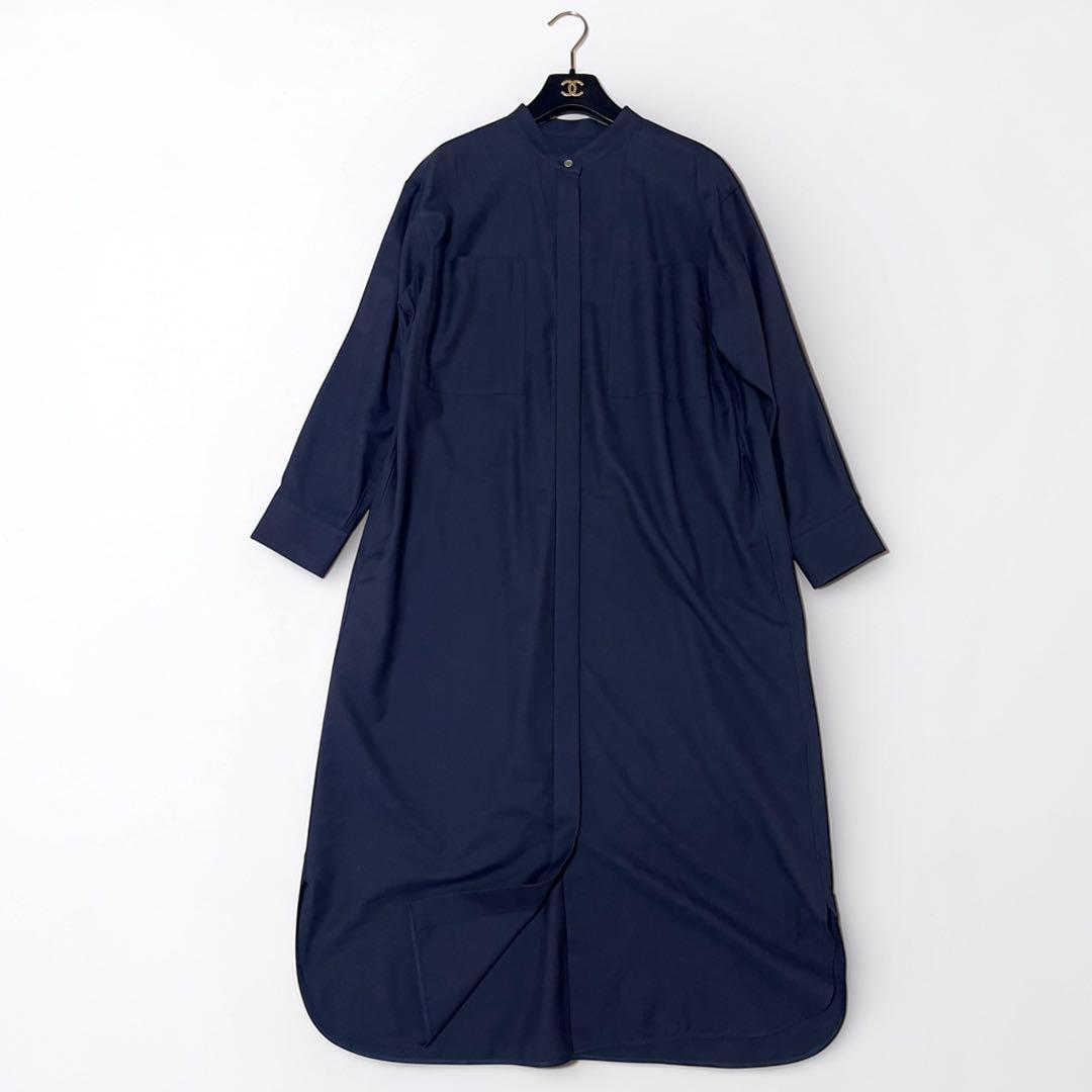 美品◎23区　CANCLINIメリノウールコットン　シャツワンピース　44