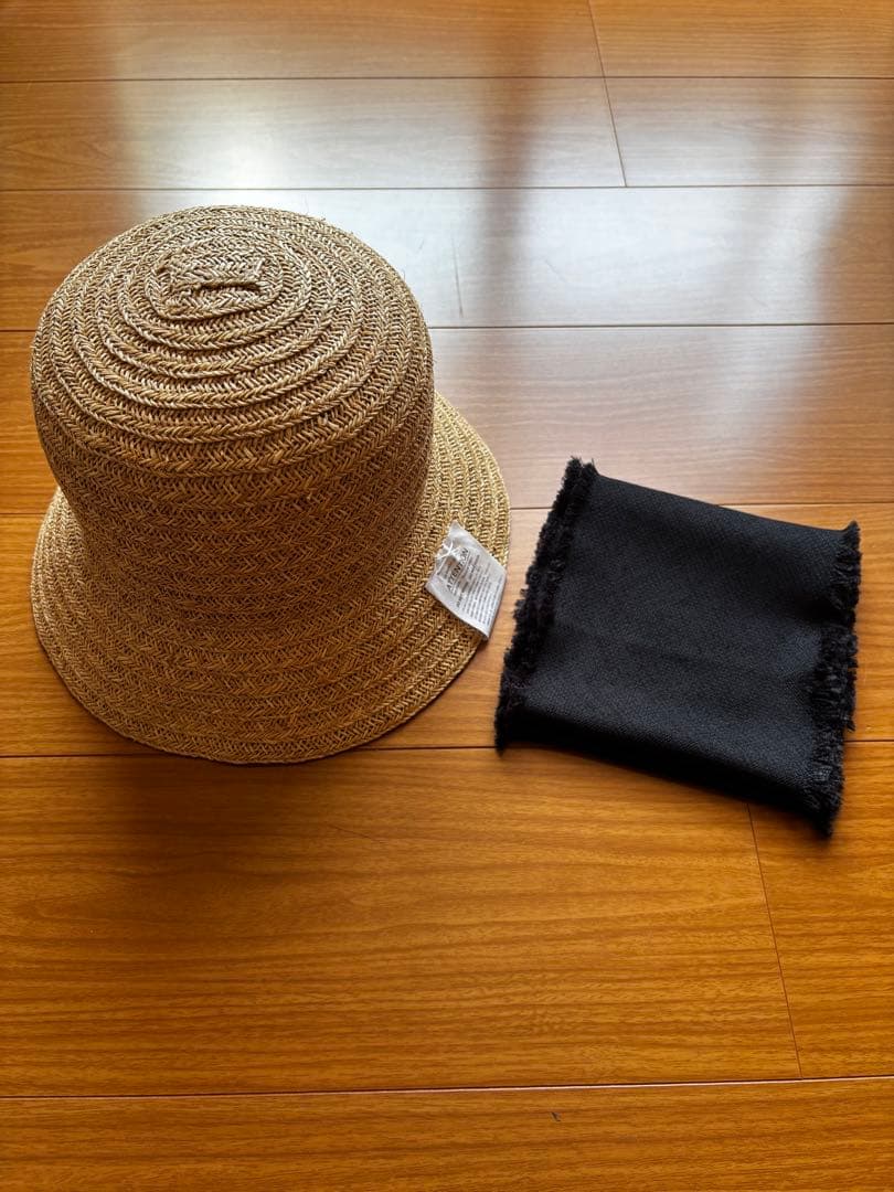 美品【 La Maison de Lyllis】ストローハット スカーフ付き