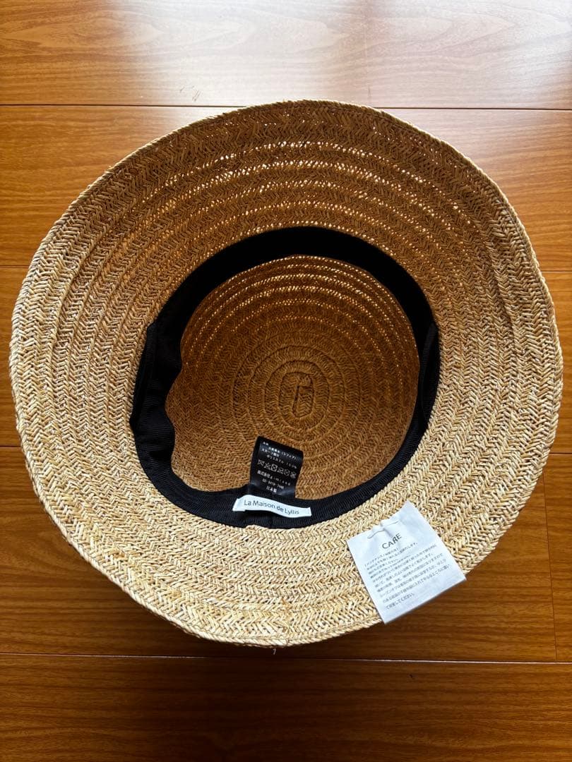 美品【 La Maison de Lyllis】ストローハット スカーフ付き