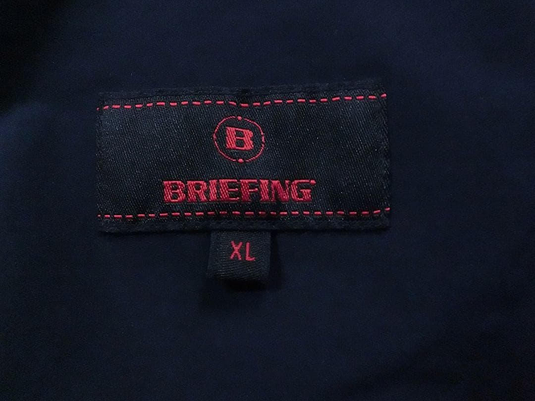 BRIEFING ブリーフィング 濃紺で前開きの長袖ウィンドジャケット XL