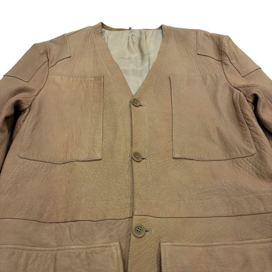Rick Owens MADE IN ITALY ラムレザージャケット ベージュ