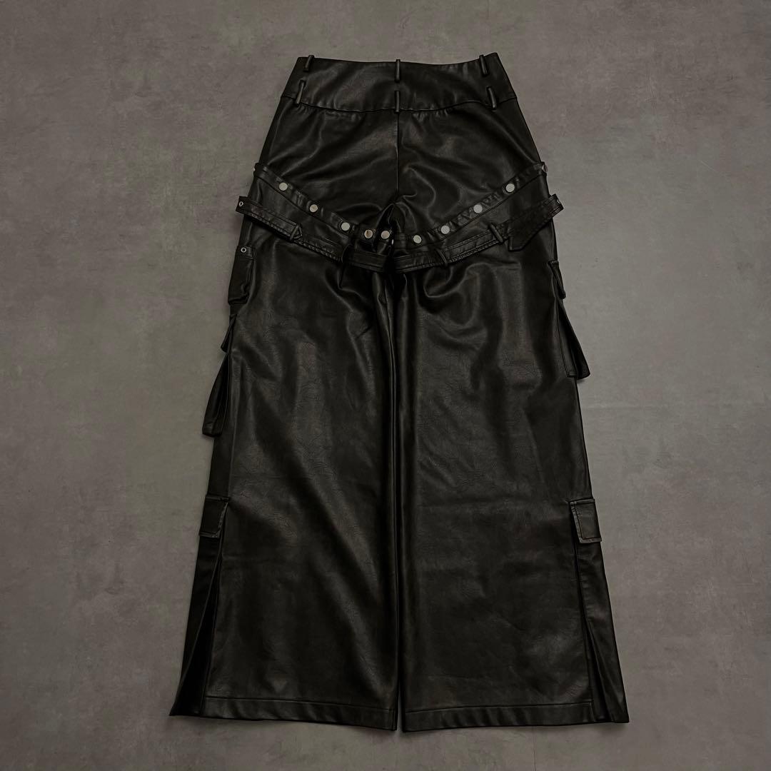 パンツ [DARK FOG] LETHER CARGO FLARE OPIUM