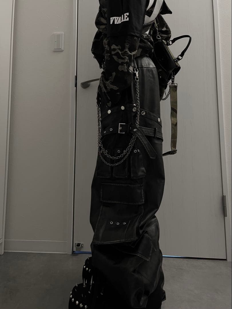 パンツ [DARK FOG] LETHER CARGO FLARE OPIUM