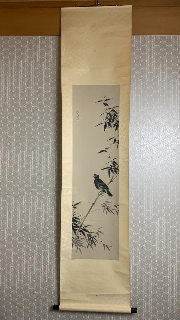 呂紀 花鳥図 紙本 工芸印刷 掛軸 朶雲軒 中国画 明代 宮廷画家 453