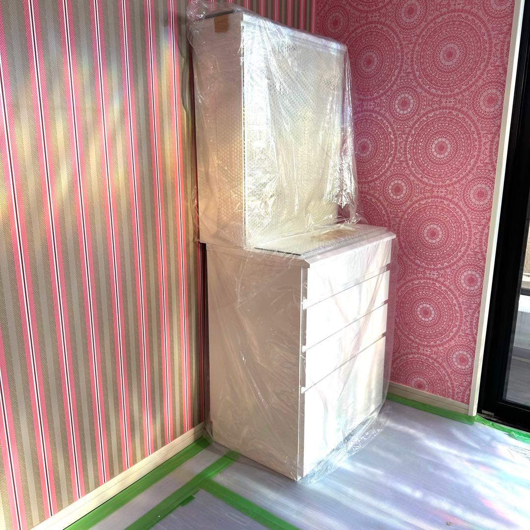 【お値下げ】未使用品 LEDライト付女優ドレッサーキャビネット60cm
