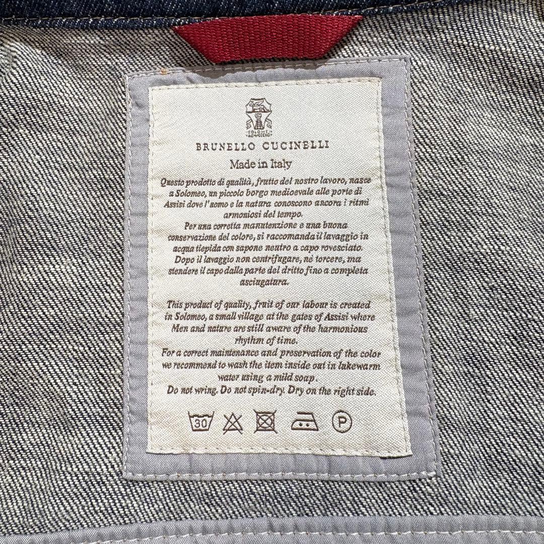 【美品】BRUNELLO CUCINELLI デニムジャケット ブルー 54