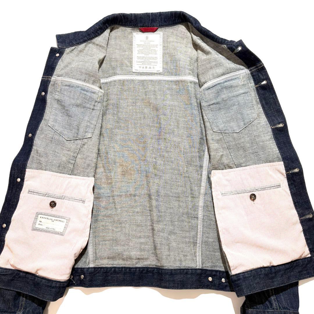 【美品】BRUNELLO CUCINELLI デニムジャケット ブルー 54