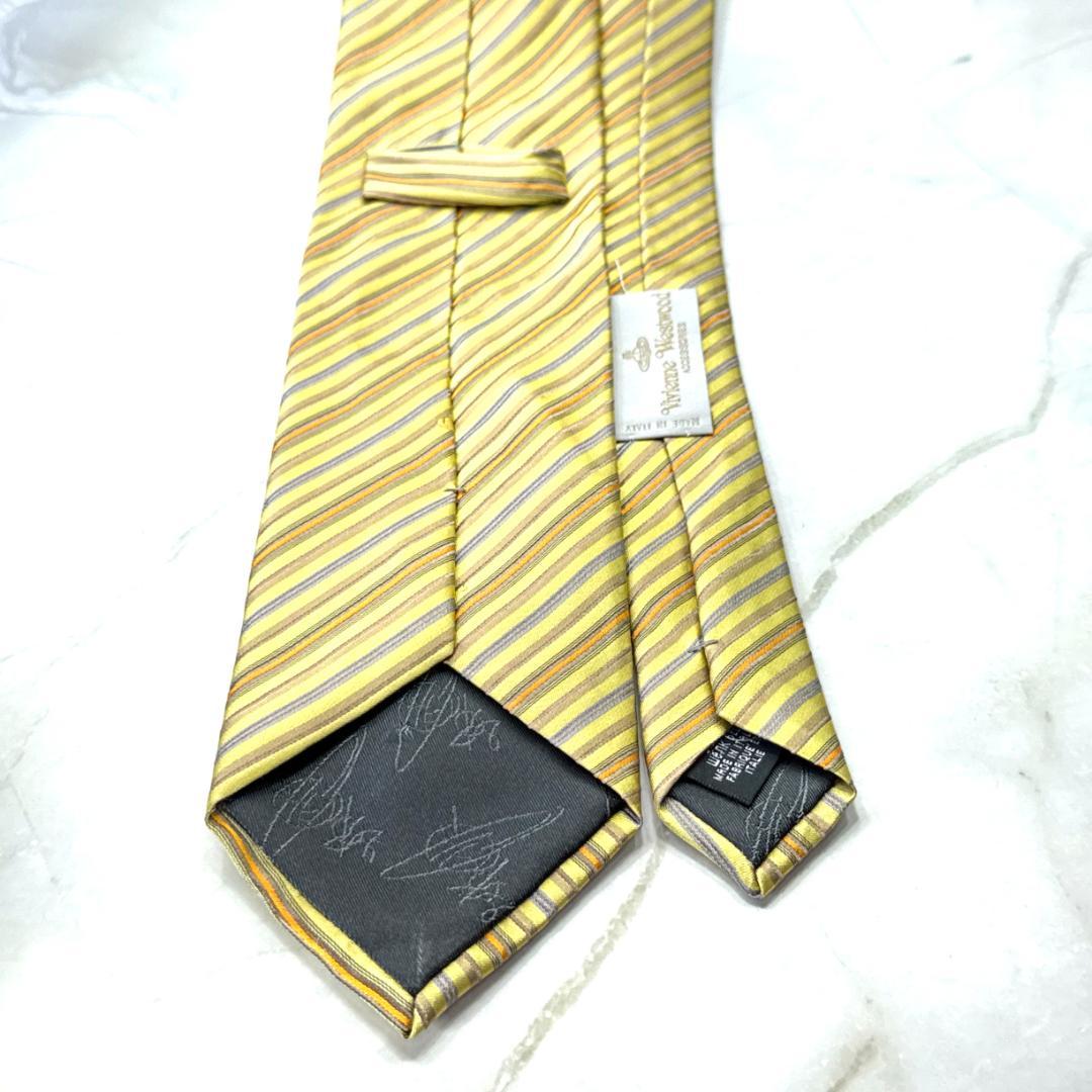 ☆即発 Vivienne Westwood ネクタイ オーブ刺繍 ストライプ