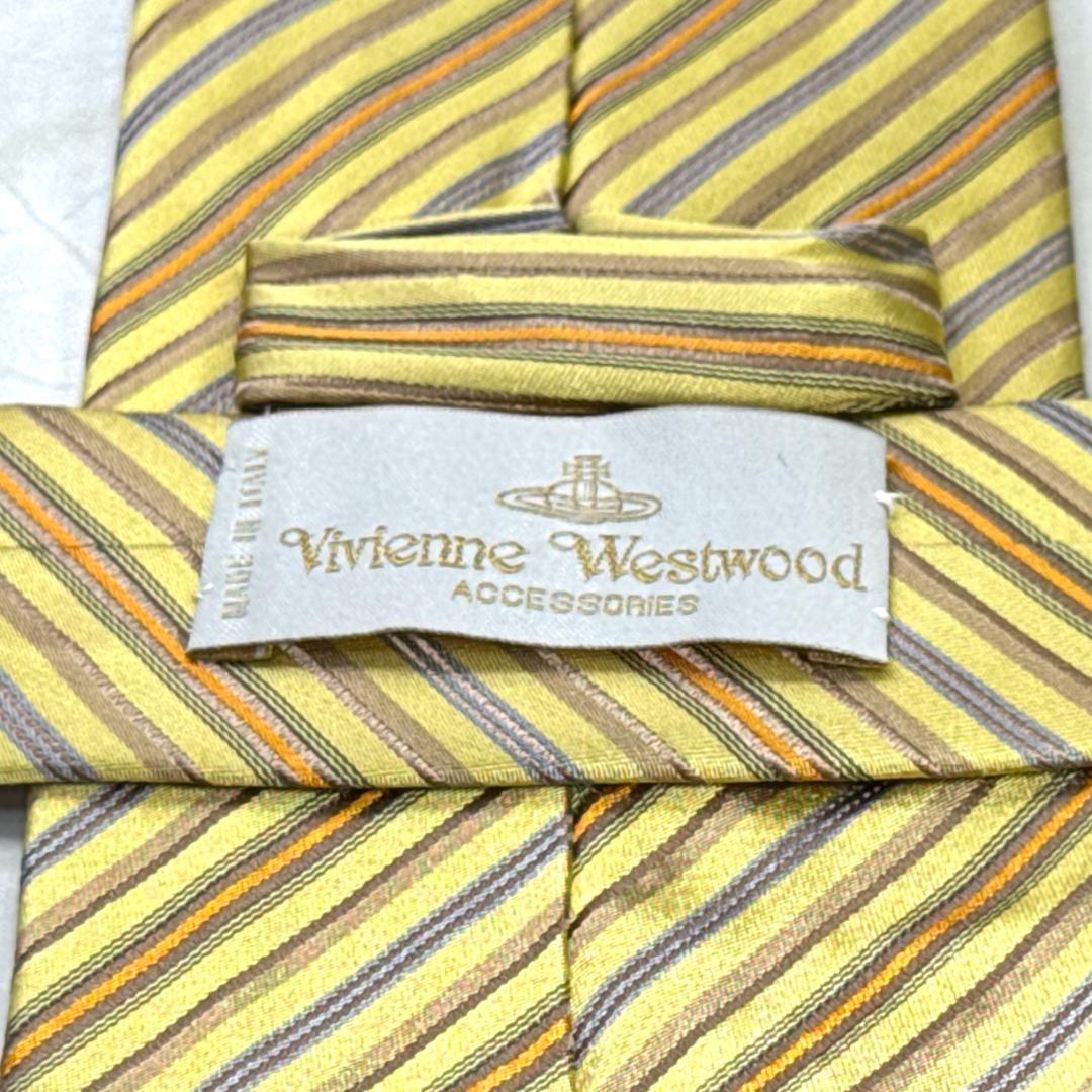 ☆即発 Vivienne Westwood ネクタイ オーブ刺繍 ストライプ
