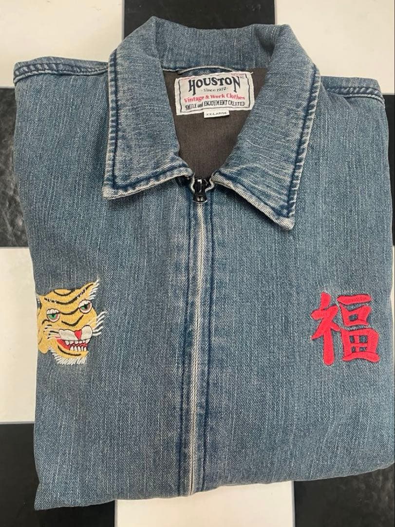 虎柄刺繍 デニム ベトナムジャケット スーベニアジャケットミリタリーヴィンテージ