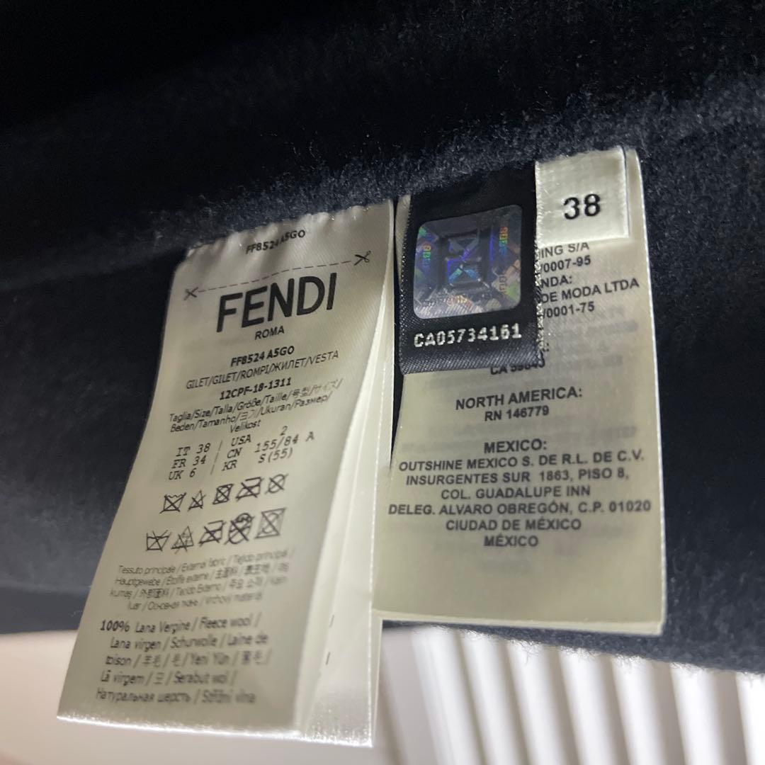 FENDI ポケットファー　ジレ　ブラック38 1回着用！