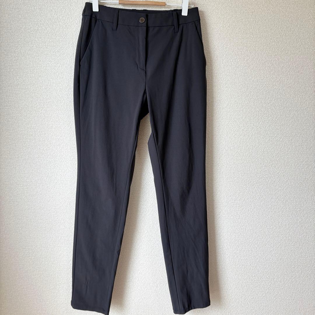 【美品】DESCENTE GOLF シャドーストライプピケロングパンツM