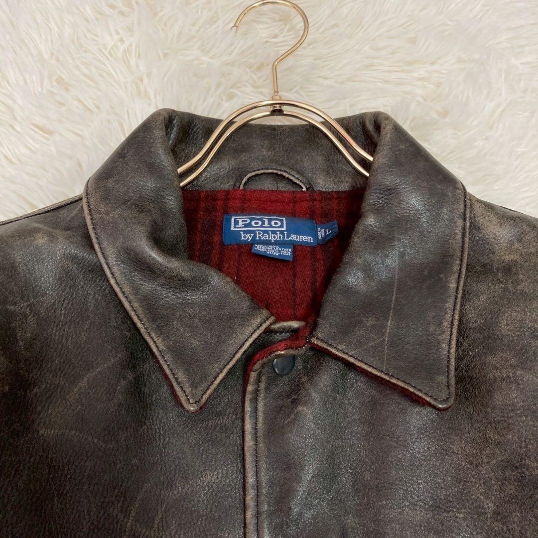 Polo by Ralph Lauren レザージャケット ブラウン L 短丈