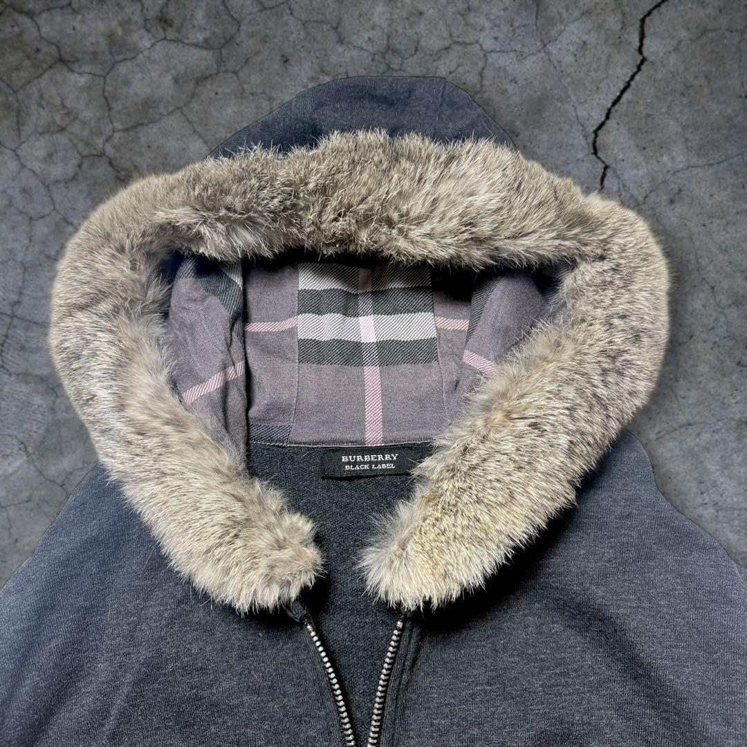 BURBERRY バーバリー ジップアップパーカー ファー ピンクロゴ y2k