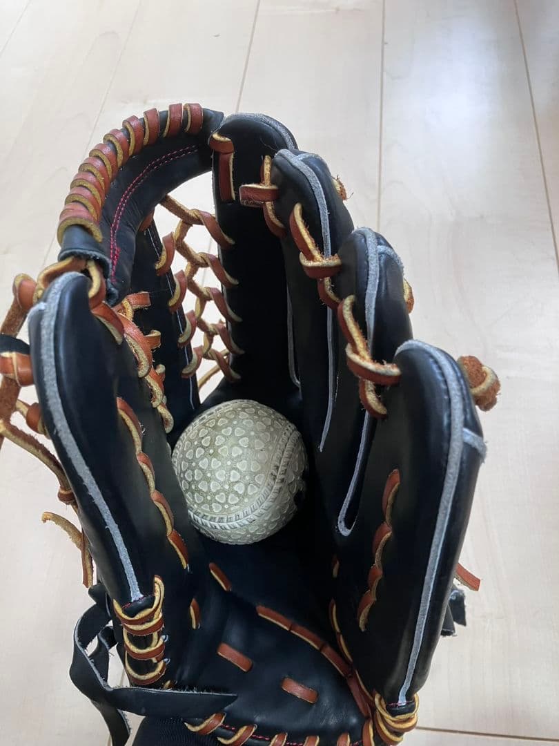 り*ら様 MIZUNO 軟式グローブ 外野手用 ヌートバーモデル ブラック/ブラ