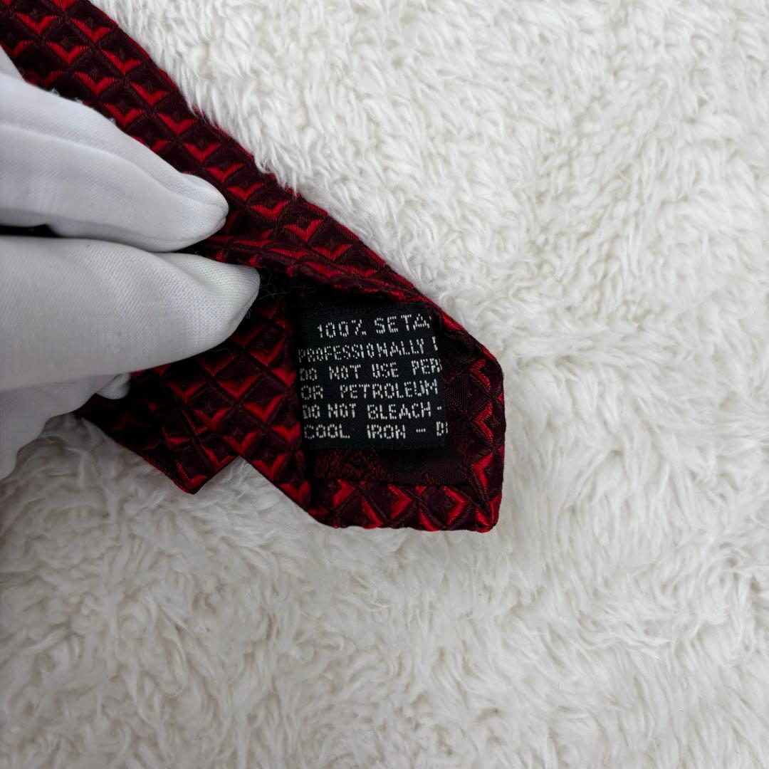 希少✨GIANNI VERSACE ネクタイ　ワインレッド　グレカ模様　高級