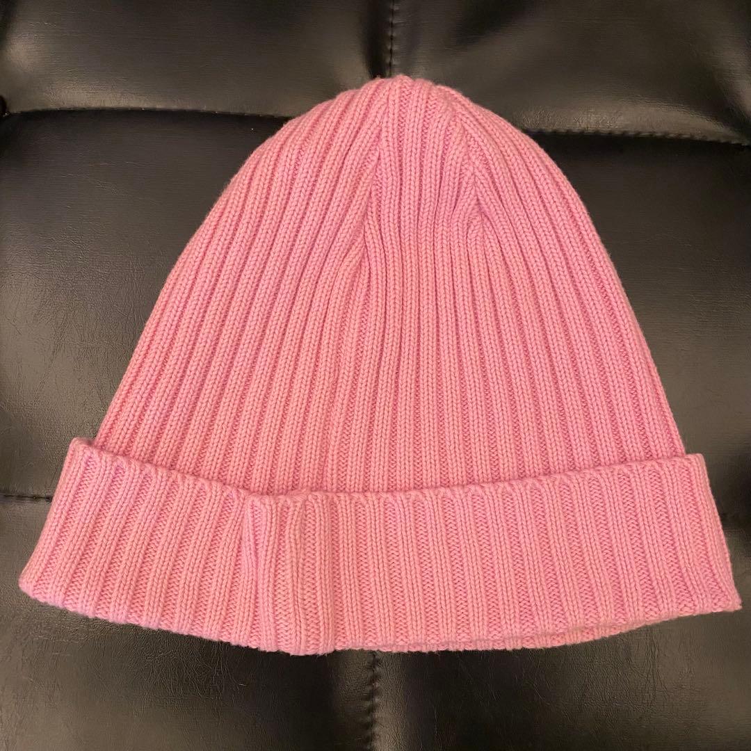 supreme ビーニー　ニット帽　ピンク