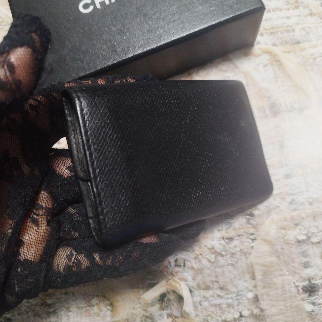 CHANEL ブラックレザーキーケース 箱付き