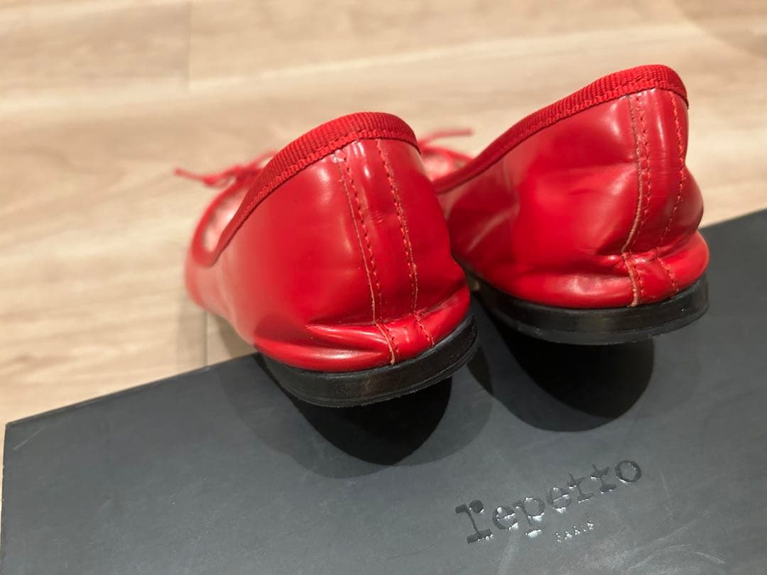 Repetto レペット サンドリオン 赤レザー バレエシューズ 40 24.5
