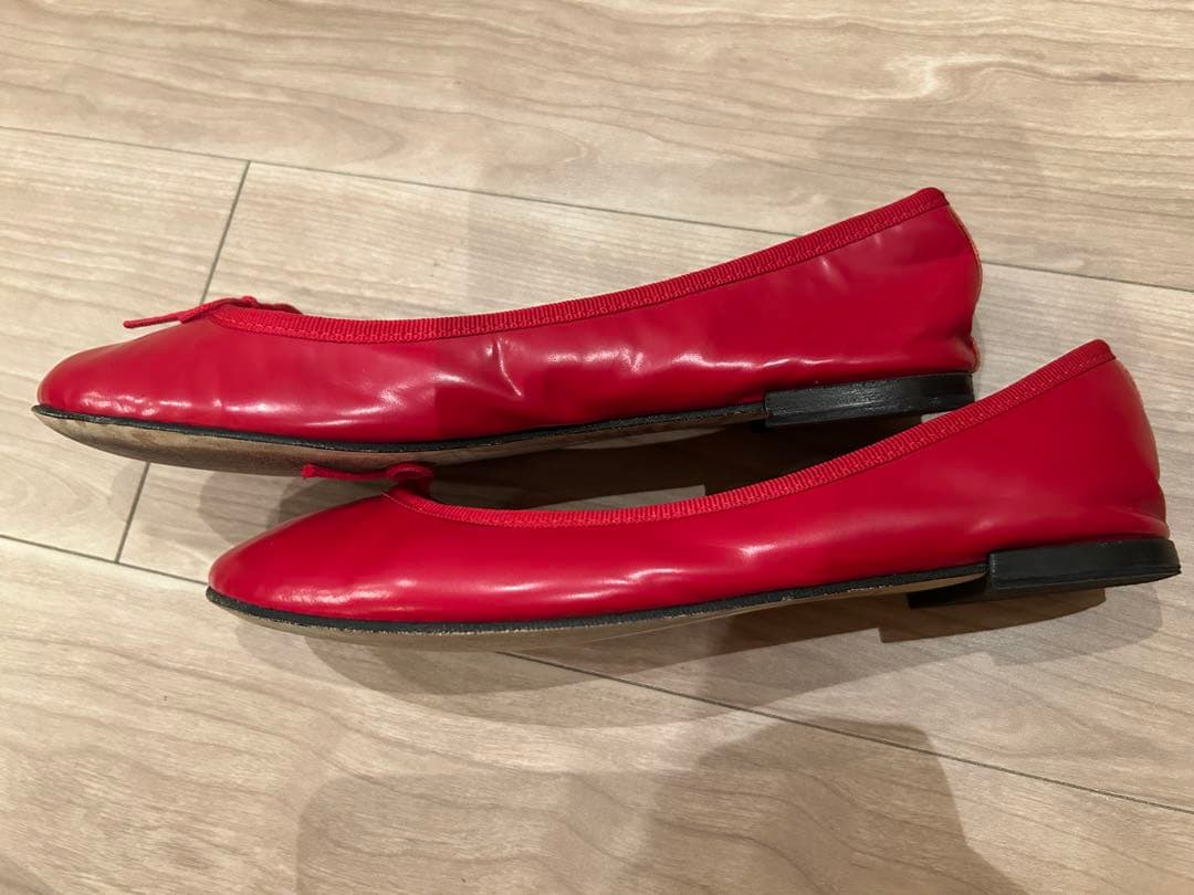 Repetto レペット サンドリオン 赤レザー バレエシューズ 40 24.5