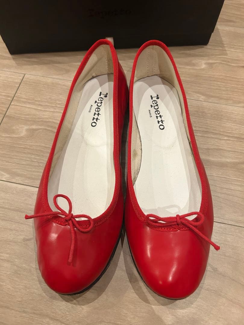 Repetto レペット サンドリオン 赤レザー バレエシューズ 40 24.5