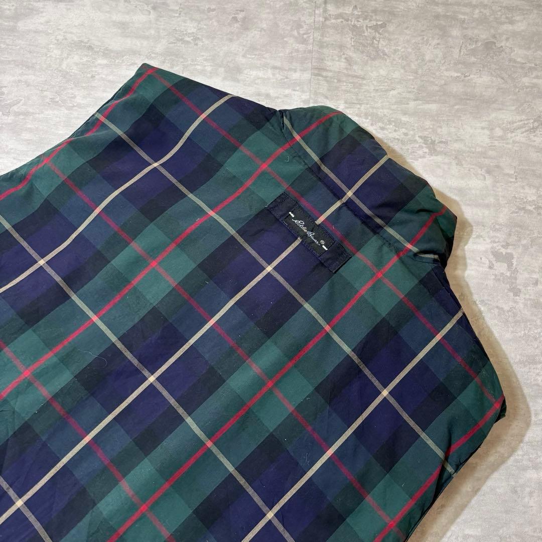90s Eddie Bauer リバーシブル ダウン ベスト チェック ブラック