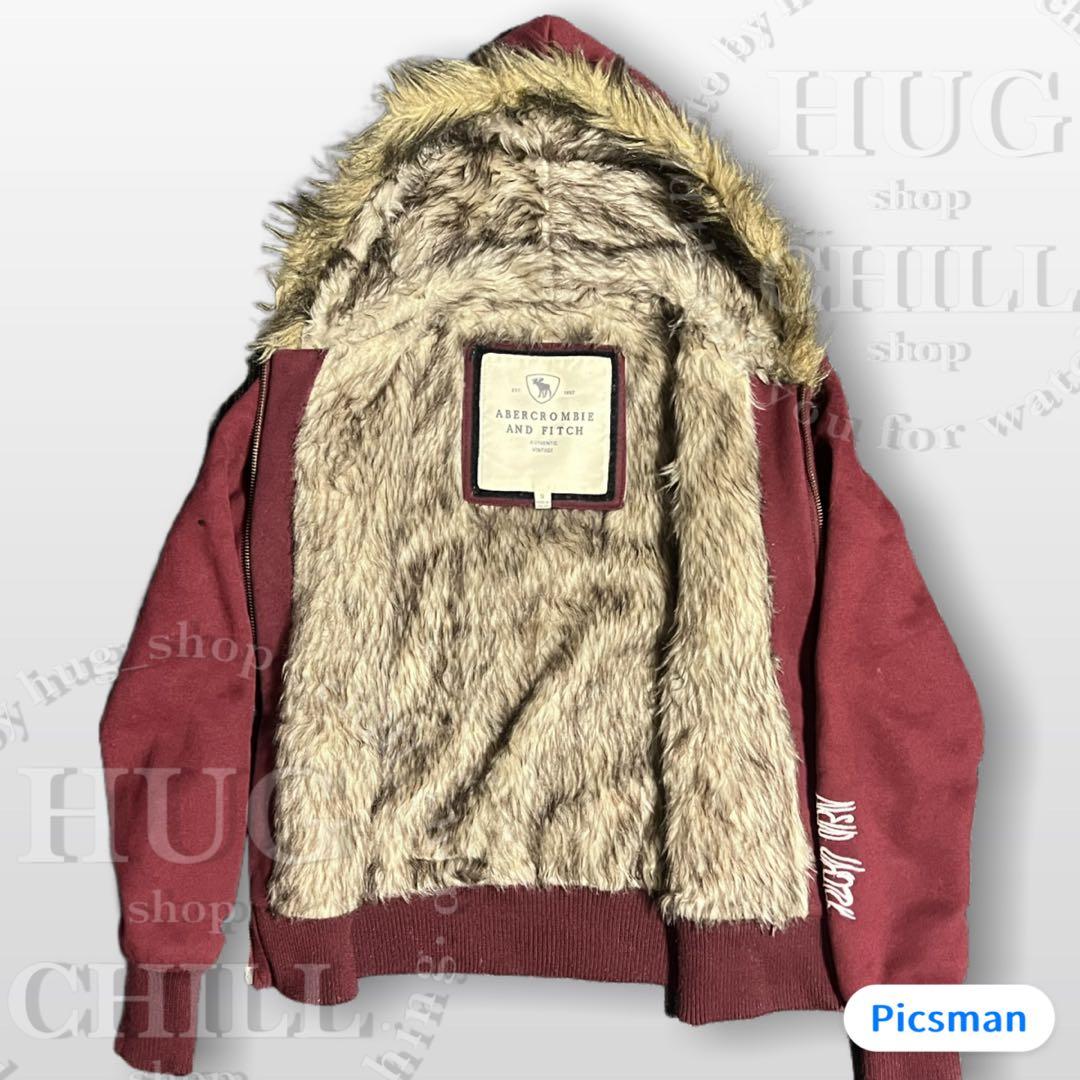 【美品】Abercrombie&Fitch アバクロ ファーダブルジップパーカー