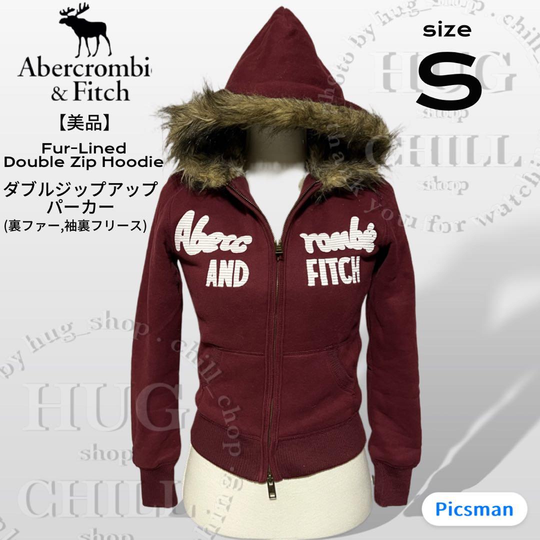 【美品】Abercrombie&Fitch アバクロ ファーダブルジップパーカー