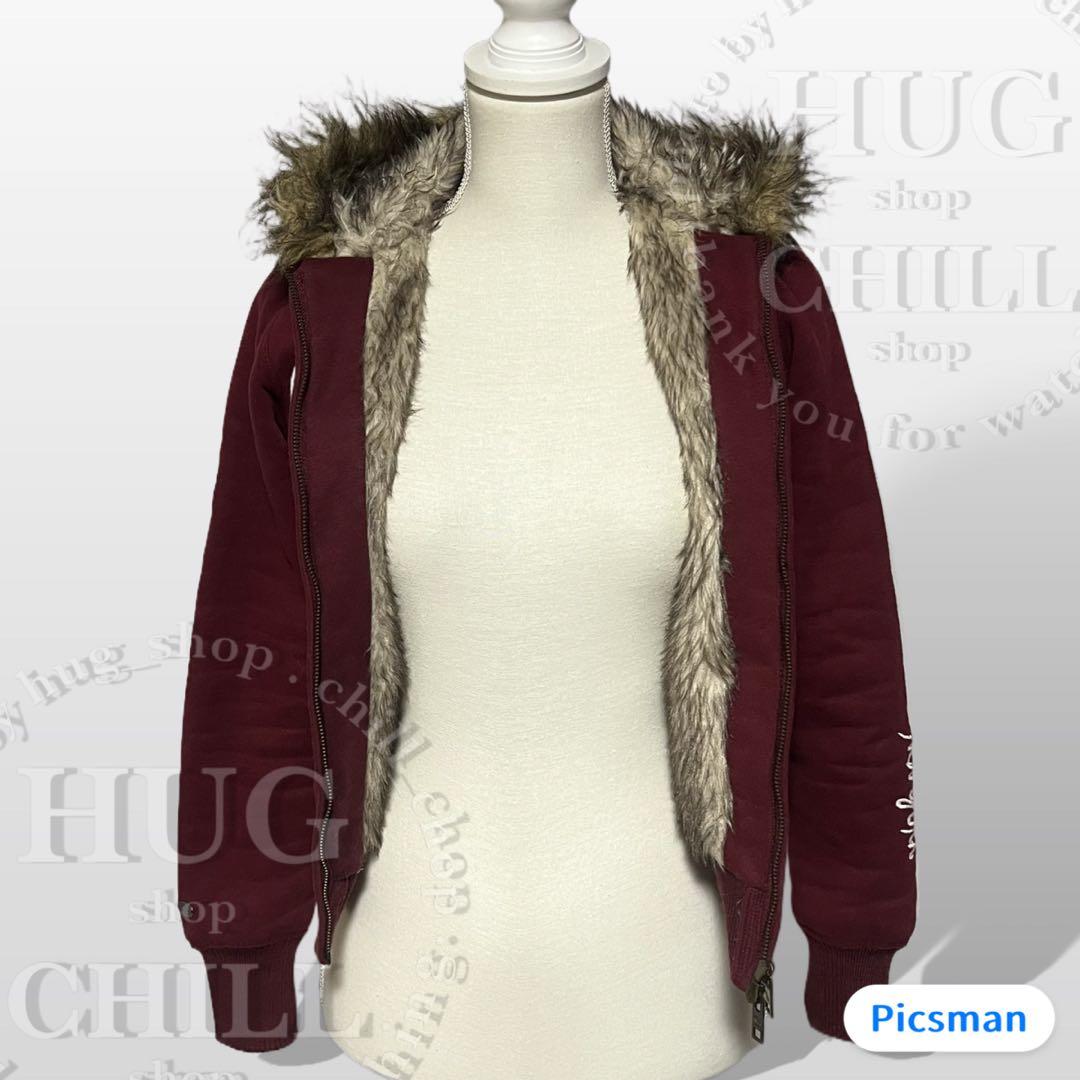 【美品】Abercrombie&Fitch アバクロ ファーダブルジップパーカー