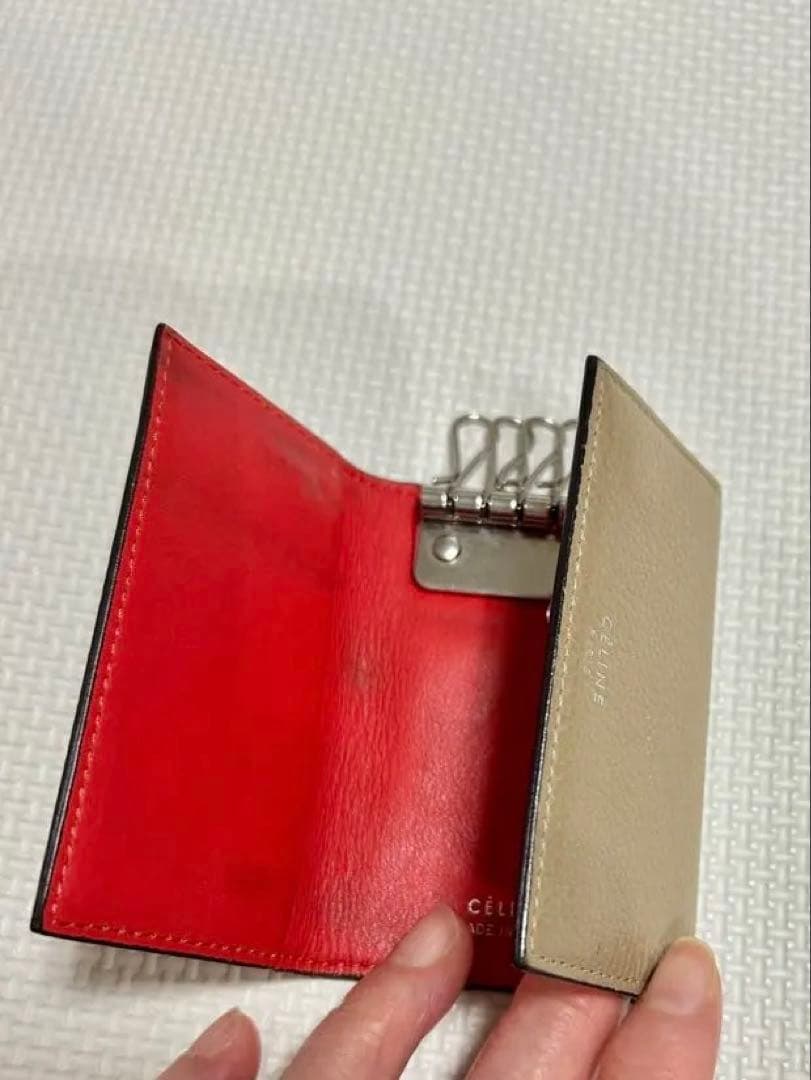 CELINE セリーヌ　旧ロゴ　キーケース フィ ービー バイカラー