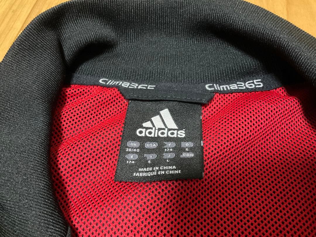 ACミラン adidas ジャージ上下(黒・赤)サイズL