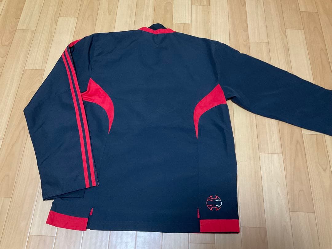 ACミラン adidas ジャージ上下(黒・赤)サイズL