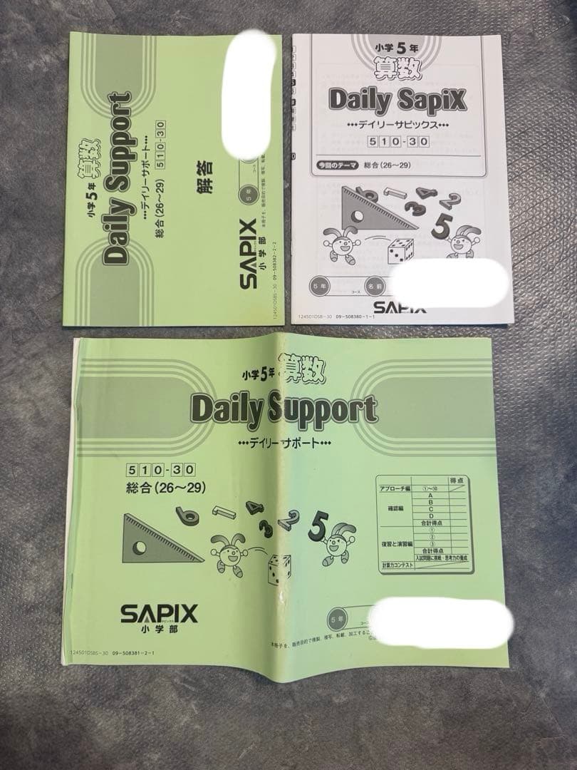 1個目SAPIXサピックス最新小学5年生2024年度一年分フルセット欠け番なし