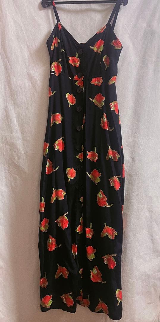 vintage flower camisole dress キャミワンピ