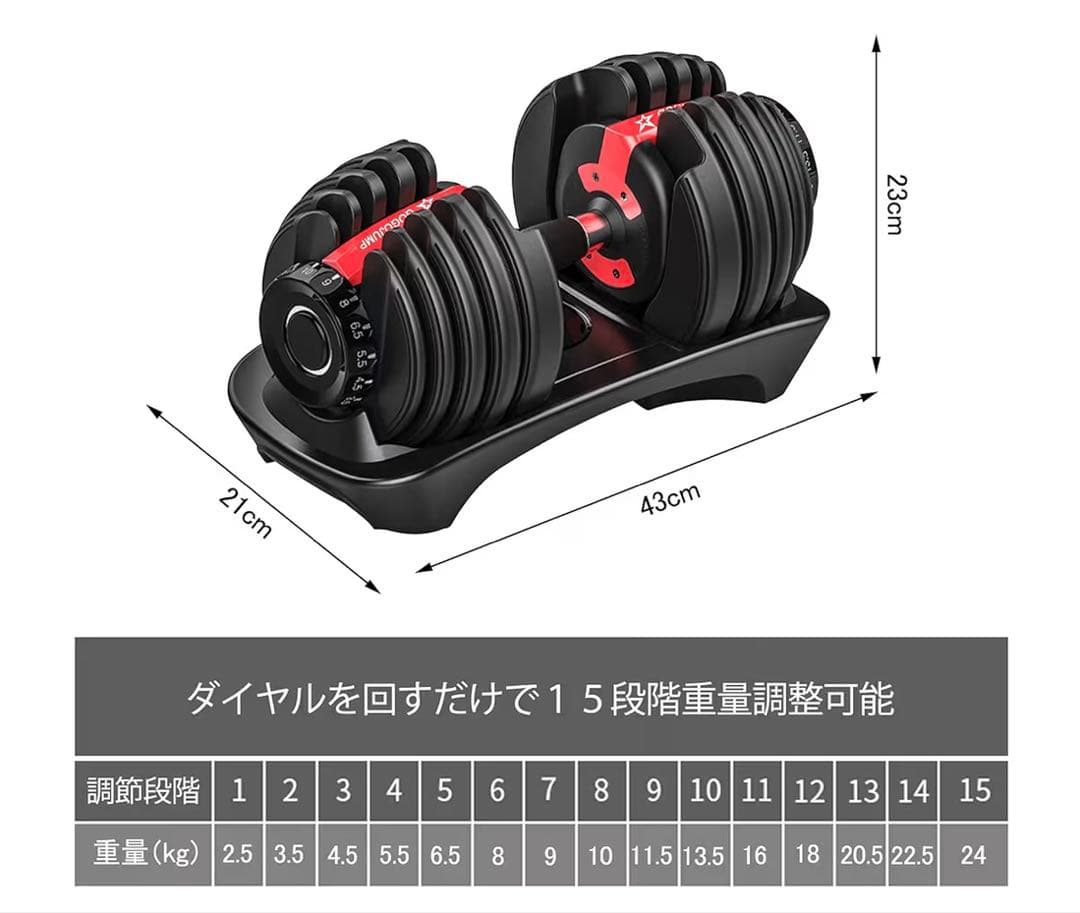 【チュン太郎】可変式ダンベル　24Kg ②