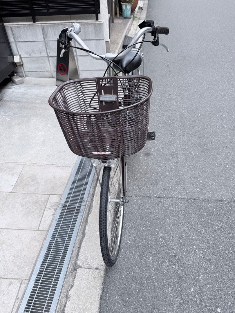大阪府　ヤマハ　電動アシスト自転車 ブラウン 前バスケット付き　26インチ
