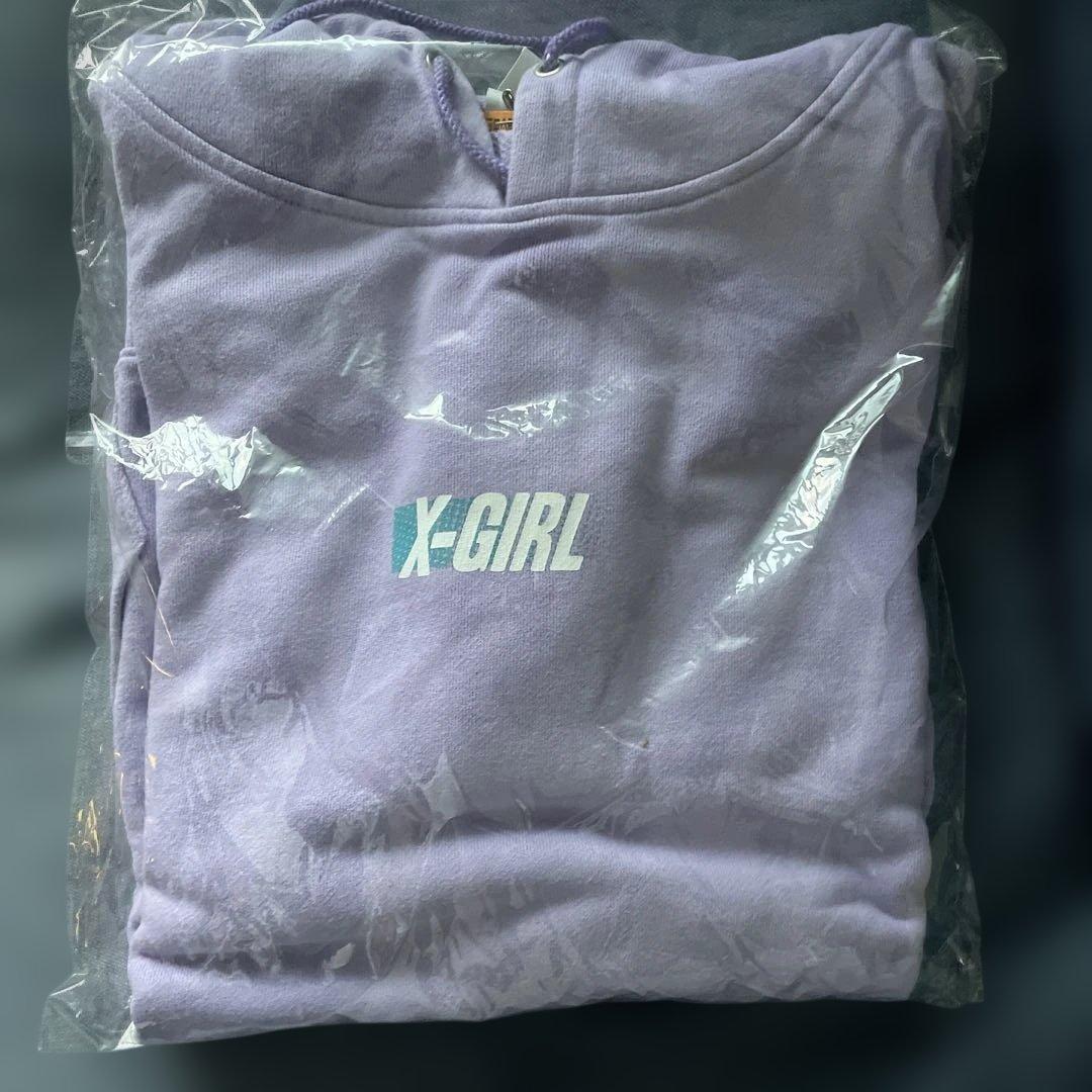 X-GIRL パーカー トリプルロゴ フーディー パープル 限定モデル ☆