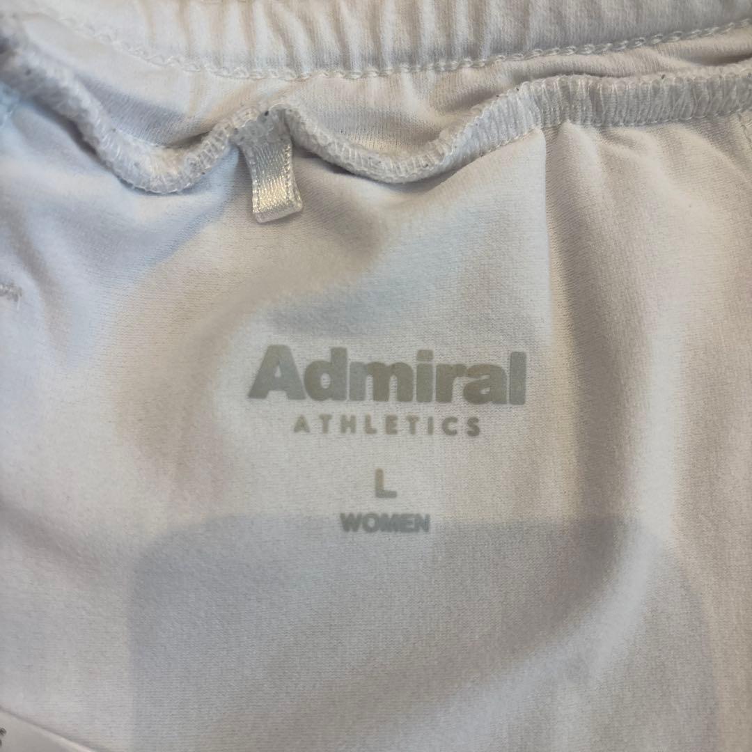 Admiral レディース スコート　 プリーツ Lサイズ 白 裾に模様あり