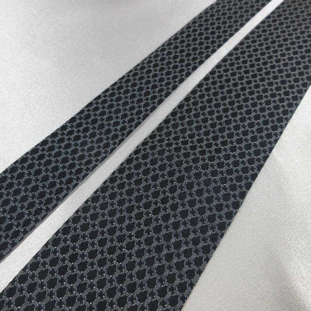 エルメス　ブラック　総柄　シルク　ネクタイ