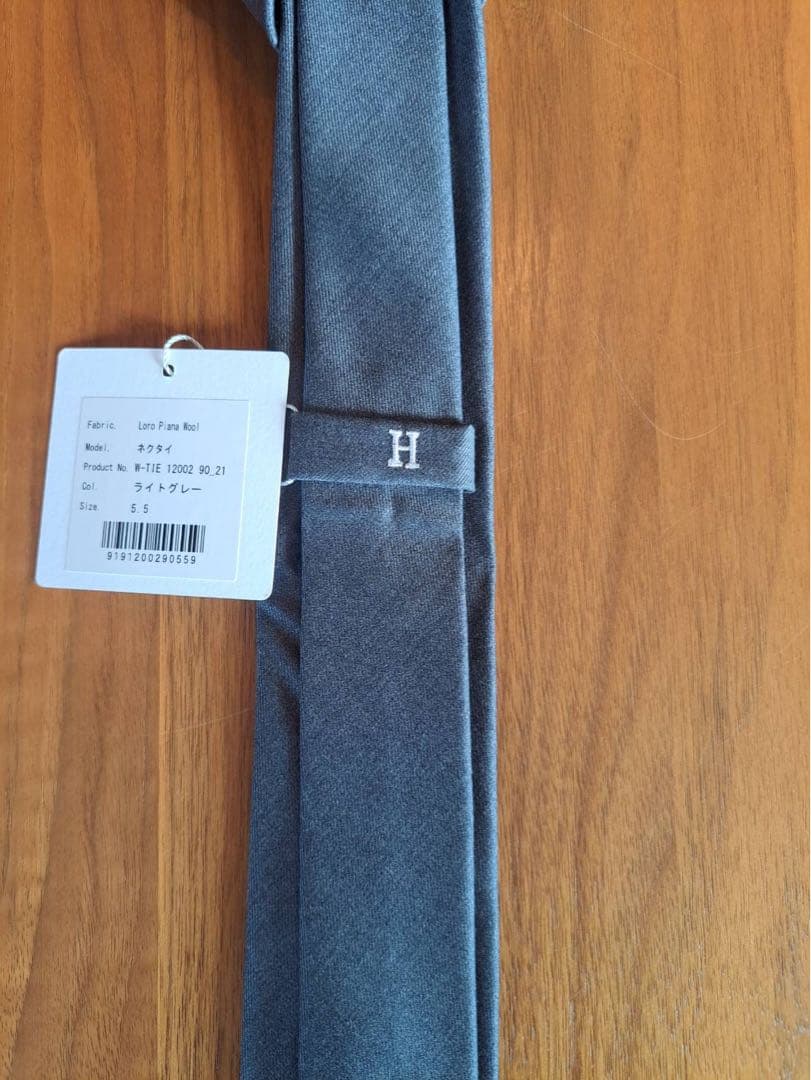 新品ARCODIO Loro Piana ネクタイ グレー 【大剣幅5.5cm】