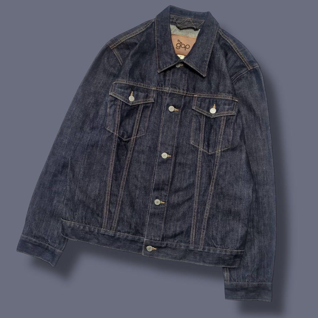 00s OLD GAP USA製素材 デニムジャケット　濃紺　3rdタイプ