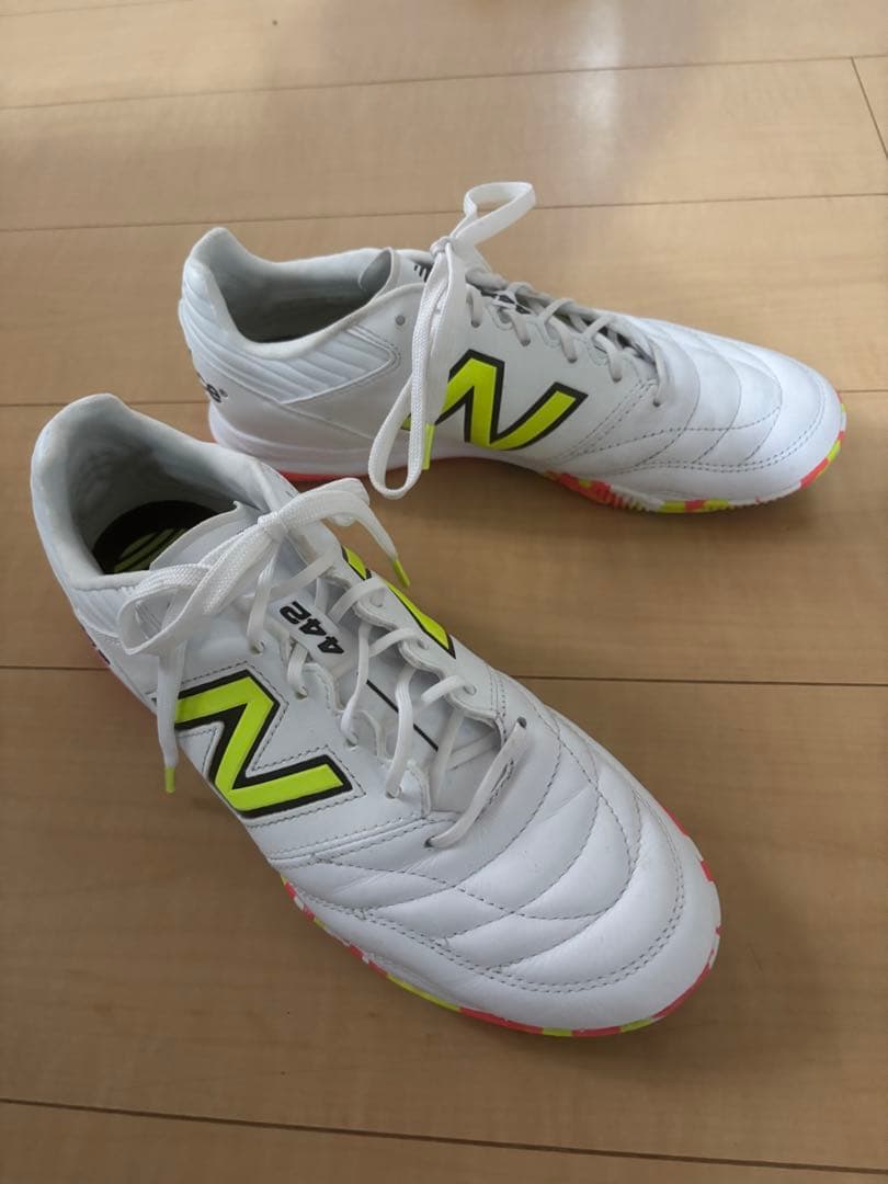 New Balance 442 フットサルシューズ ホワイト/イエロー　26cm