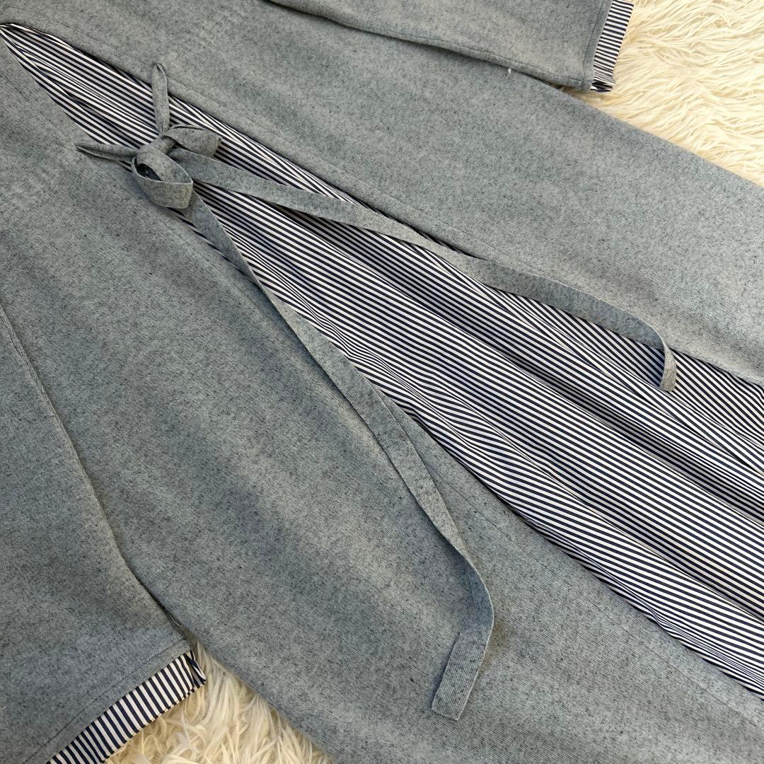 本日のみ　極美品　leilian レリアン　バック切り替え異素材ワンピ－ス