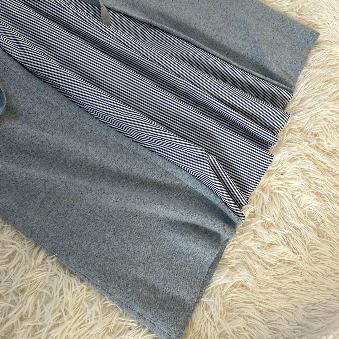 本日のみ　極美品　leilian レリアン　バック切り替え異素材ワンピ－ス